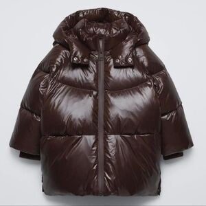 WATER REPELLENT & WIND RESISTANT 50% FEATHER DOWN PUFFER - BROWN - 2 YEARS